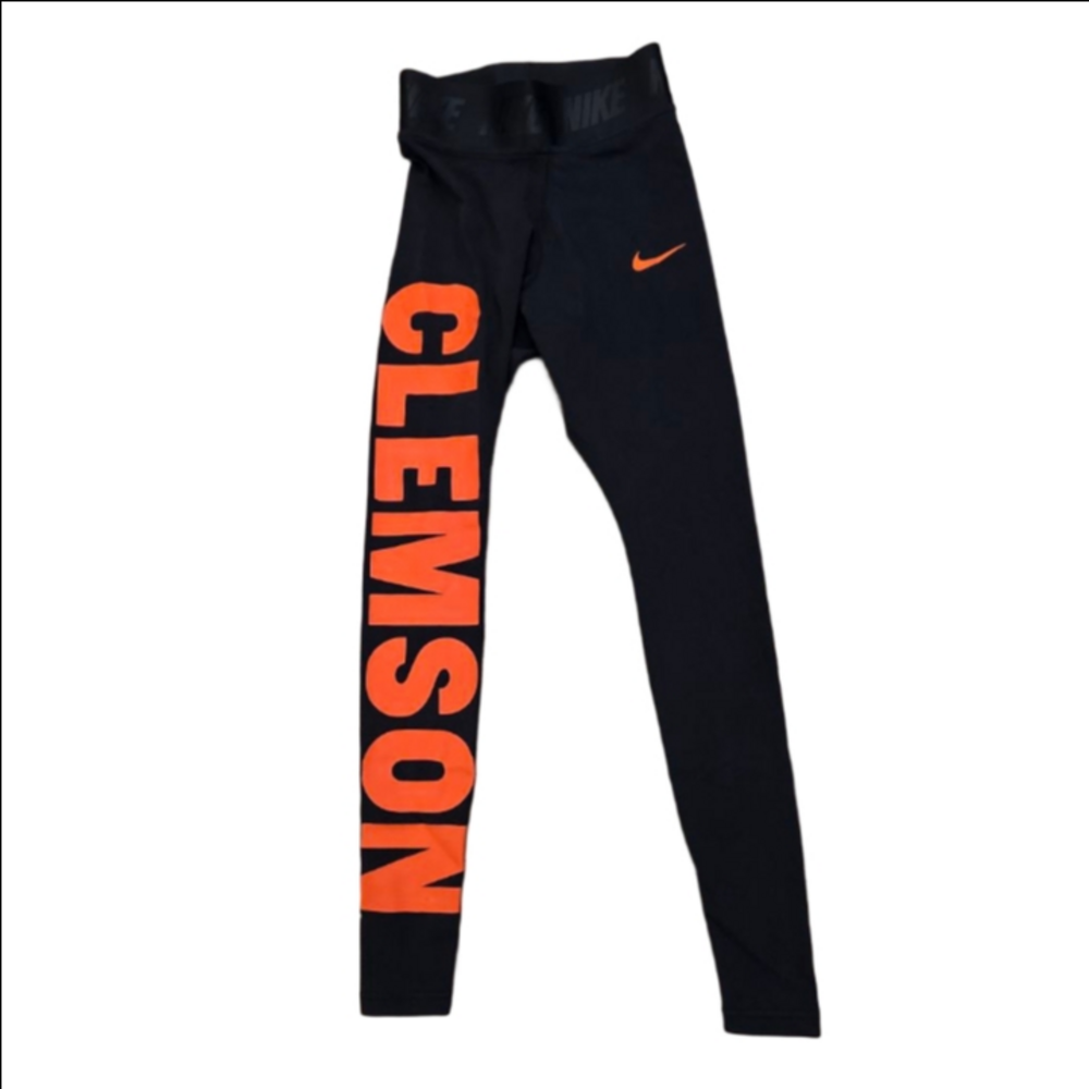 Women's Nike Clemson Black Orange Leggings XS
